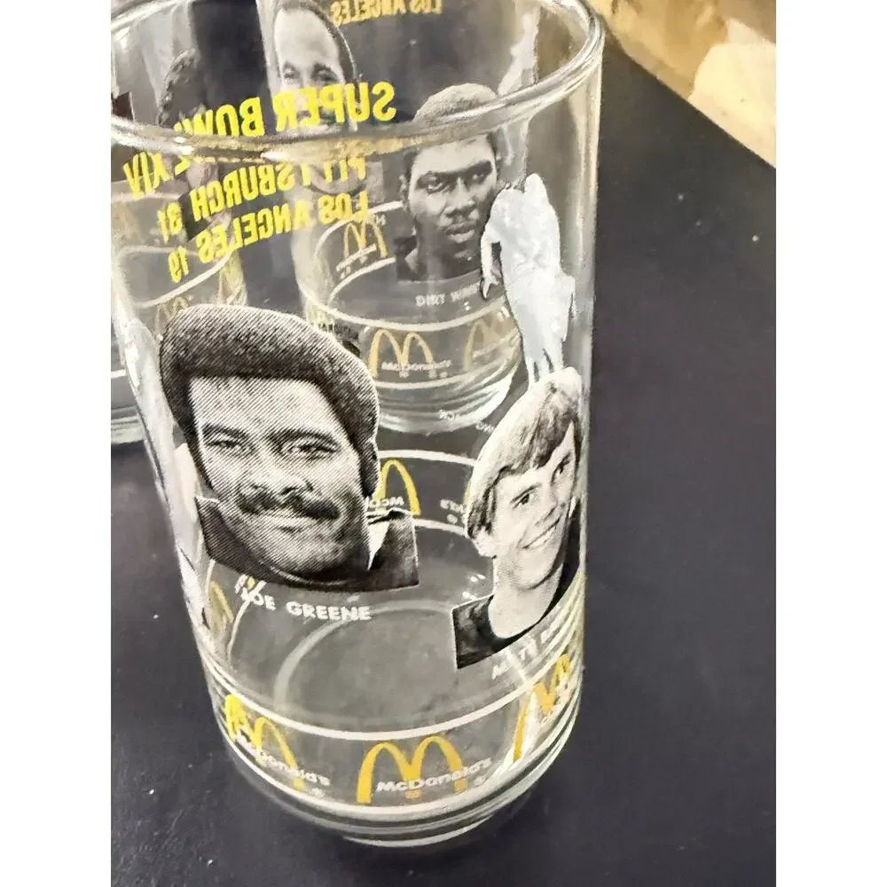 Vintage 1980 McDonald’s Super Bowl XIV Pittsburgh Steelers Glasses Set of 4